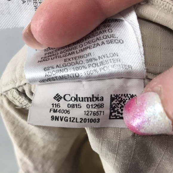 Columbia PFG Mens Size 36 Khaki Ripstop Flat Front Hiking Water Shorts - Picture 13 of 13